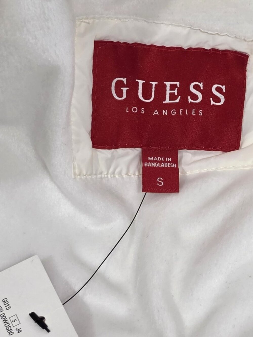 GUESS Women’s White Hooded Puffer Jacket, Short Length, Size S - Picture 2 of 11